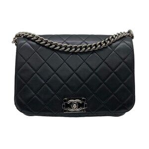 Chanel Quilted Lambskin Flap Bag Black/Black